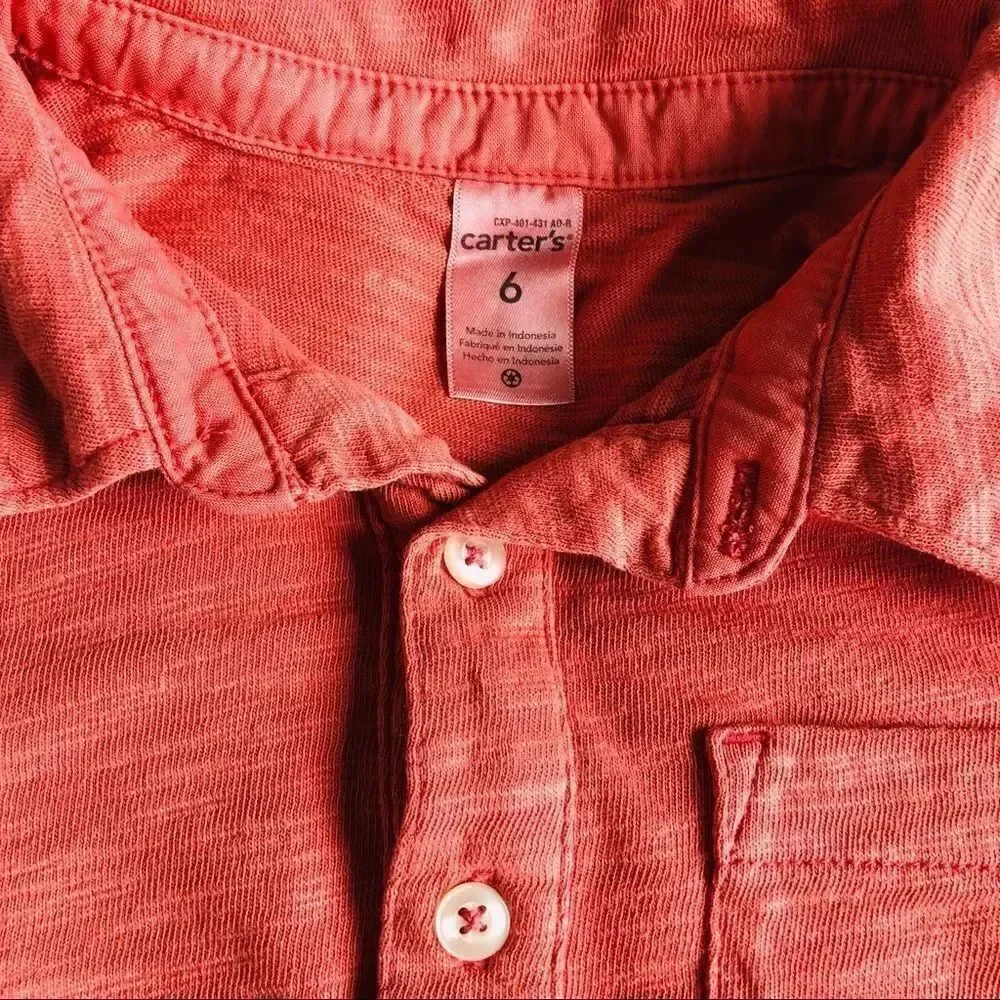 Carter’s Short Sleeved Slub Cotton Polo Shirt